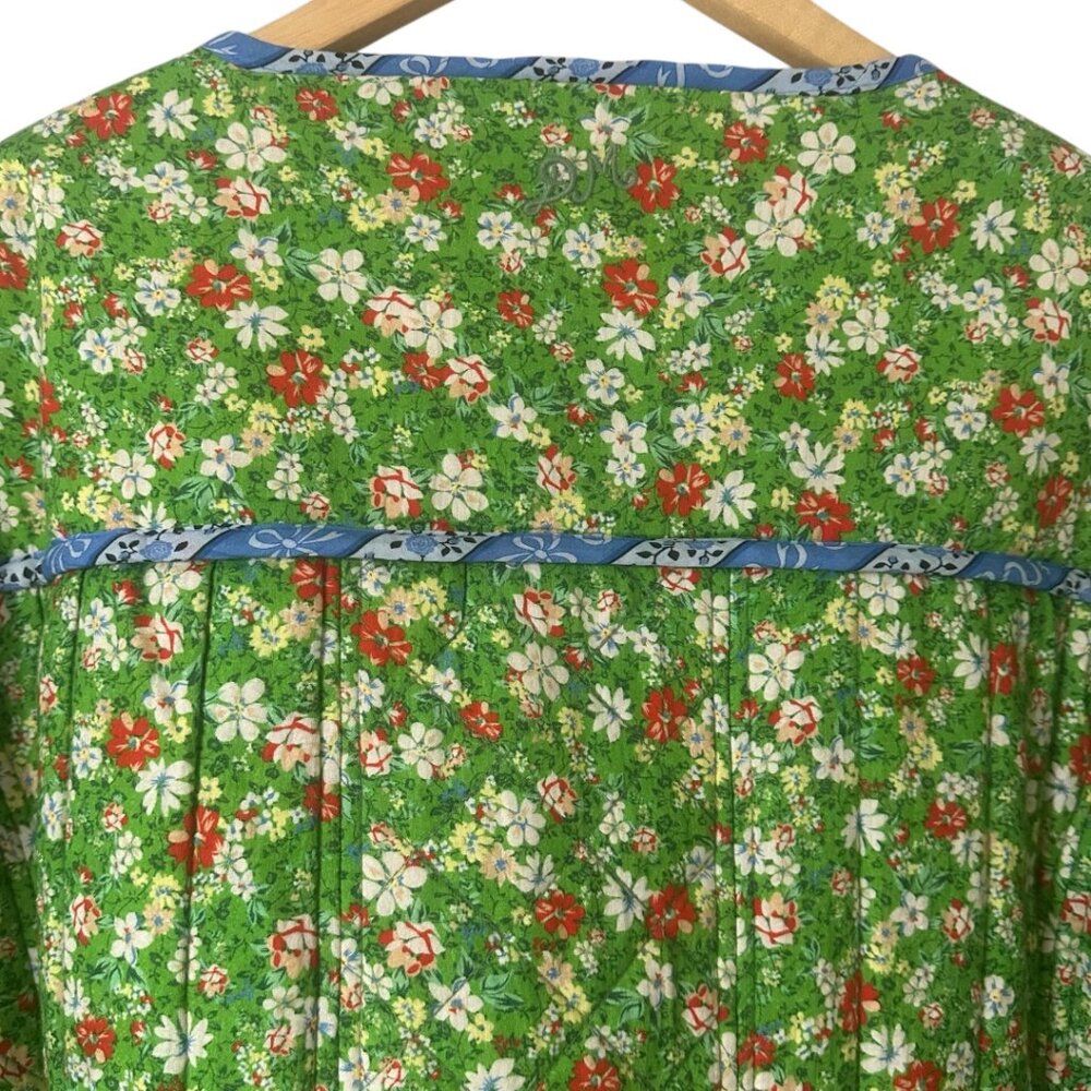Damson Madder Markey Quilted Green Floral Jacket 8 Oversized Boho Cottagecore - Picture 9 of 13